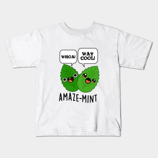 Amaze-mint Cute Mint Leaves Pun Kids T-Shirt